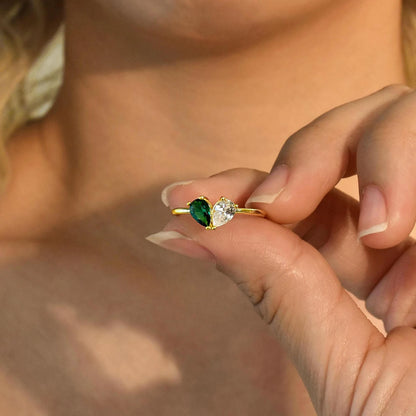 Custom Heart Birthstone Ring